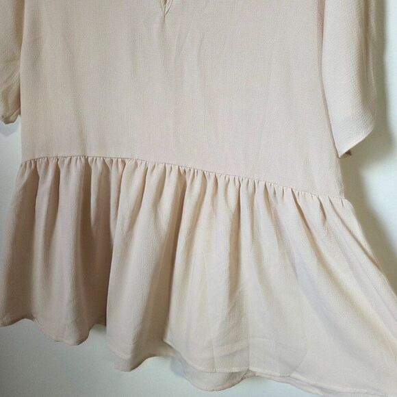 EUC ANDREE BY UNIT CREAM BABY DOLL TOP SIZE L - Picture 5 of 14